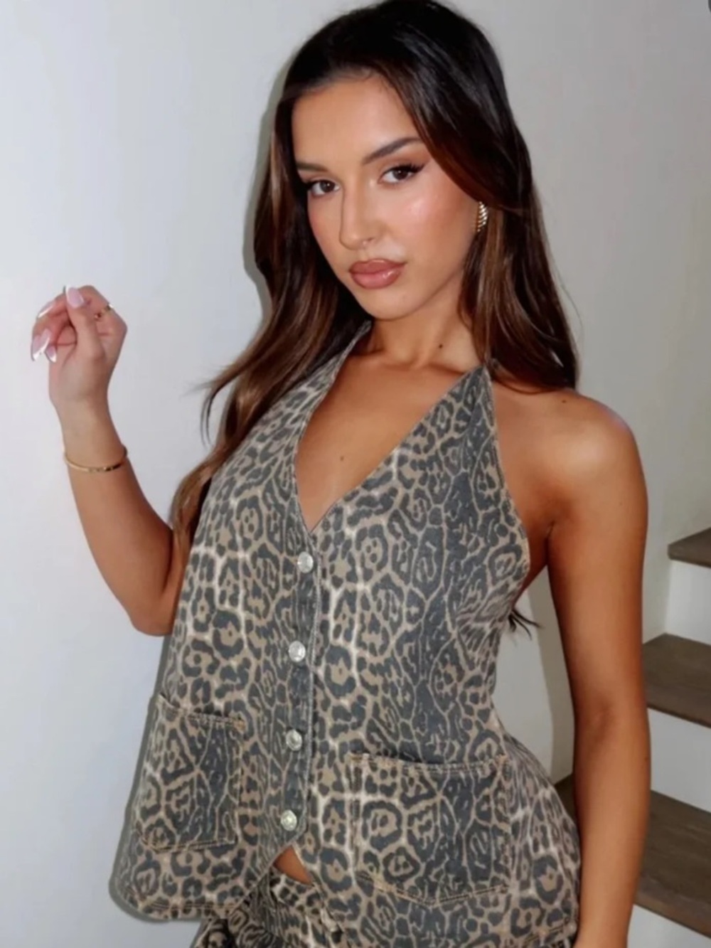 White Fox Boutique Leopard Print Backless Top
